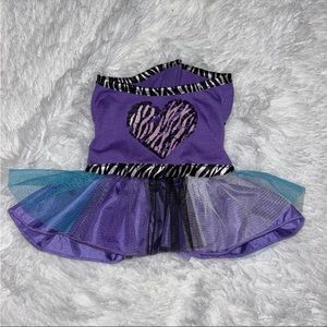 Build-A-Bear Purple Punk Dress with Zebra Print Heart